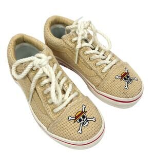 Vans One Piece Straw Hat Shoes Kids Size 11 Old Skool Anime Lace Up Sneakers EUC